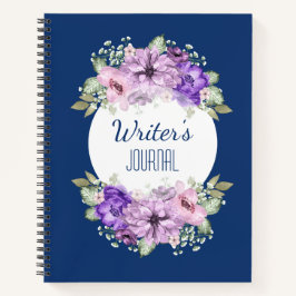 Lila Notebook mit benutzerdefinierter Blume Notizblock