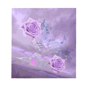 Lila Noten & Rosen Abstrakter Kleiner Notizblock