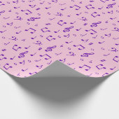 Lila Notenmuster-Wrap-Papier Geschenkpapier (Ecke)