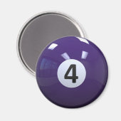 Lila Nr. 4 Billiard Pool Ball Magnet (Vorderseite/Rückseite)