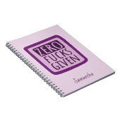 Lila Null F*s erhalten SpiralNotebook Notizblock (Rechte Seite)