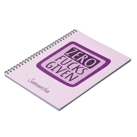 Lila Null F*s erhalten SpiralNotebook Notizblock (Linke Seite)