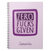 Lila Null F*s erhalten SpiralNotebook Notizblock (Vorderseite)