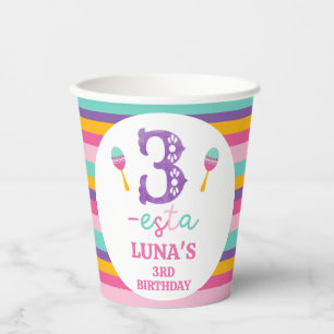 Lila Nummer Drei-sta 3. Geburtstag Pappbecher