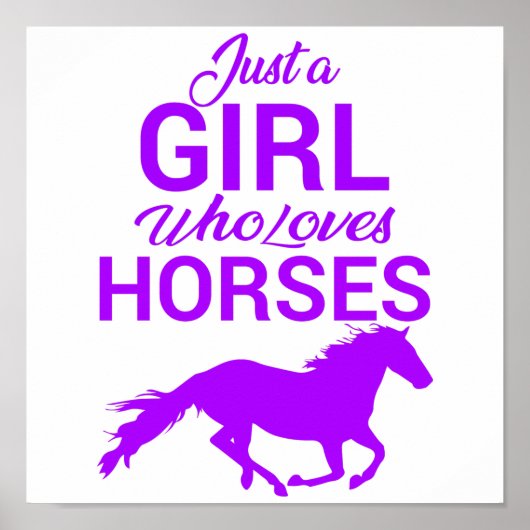 Lila nur ein Mädchen, das Pferde Liebe Poster (Vorne)