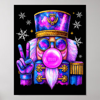 Lila Nussknacker bläst Kaugummi Süße Weihnachten Poster