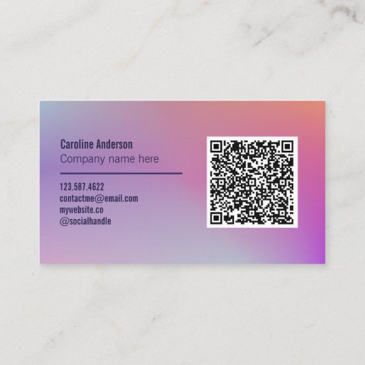 lila Ober Visitenkarte (Rückseite)