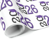 lila Obergrenze für 2025 Abschluss auf schwarz Geschenkpapier (Rolleneckpunkt)