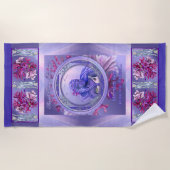 Lila Ocean Meerjungfrau Strandtuch (Vorderseite)