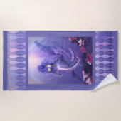 Lila Ocean Meerjungfrau Strandtuch (Vorderseite)