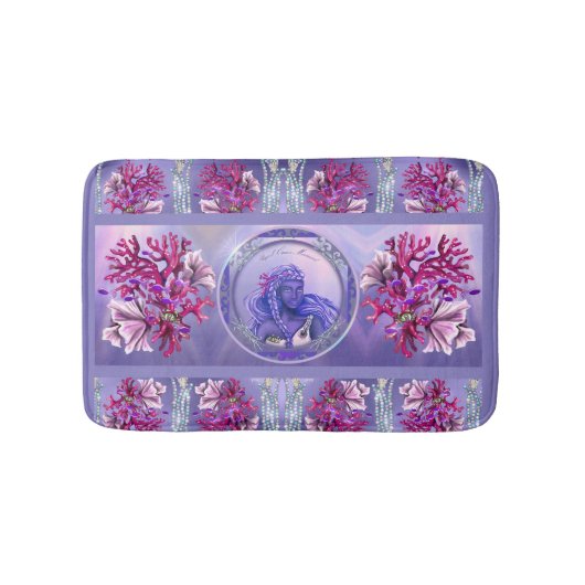 Lila Ocean Mermaid Bath Mat Badematte (Vorderseite)