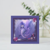 Lila Ocean Mermaid-Blindkarte (Stehend Vorderseite)