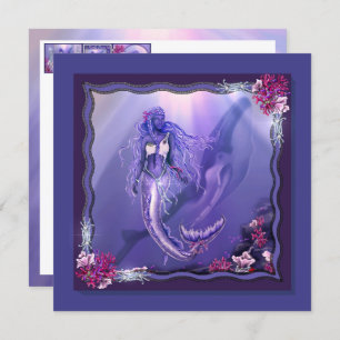 Lila Ocean Mermaid-Blindkarte