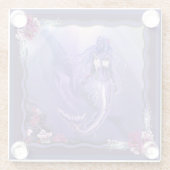 Lila Ocean Mermaid Glass Untersetzer (Rückseite)