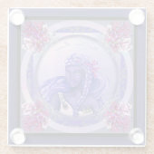 Lila Ocean Mermaid Glass Untersetzer (Rückseite)