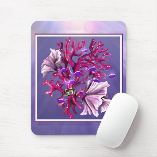 Lila Ocean Mermaid Maus Pad Mousepad (Mit Mouse)