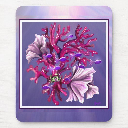 Lila Ocean Mermaid Maus Pad Mousepad (Vorne)