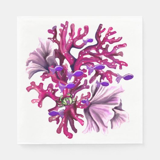 Lila Ocean Mermaid Napkins Serviette (Vorderseite)