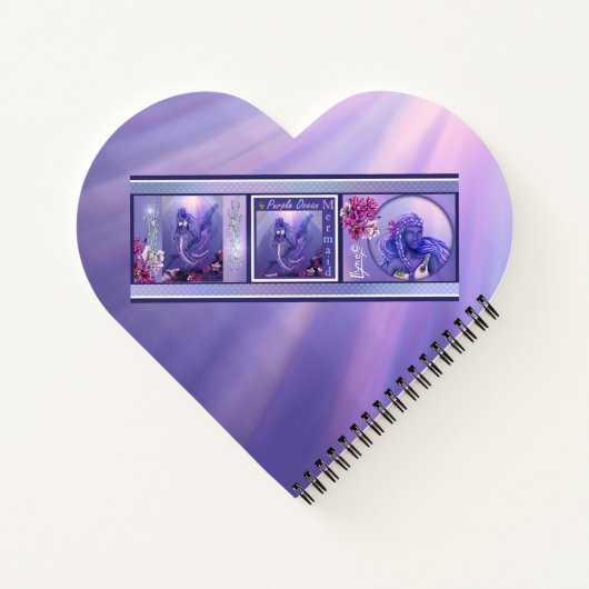 Lila Ocean Mermaid Notebook Notizblock (Rückseite)