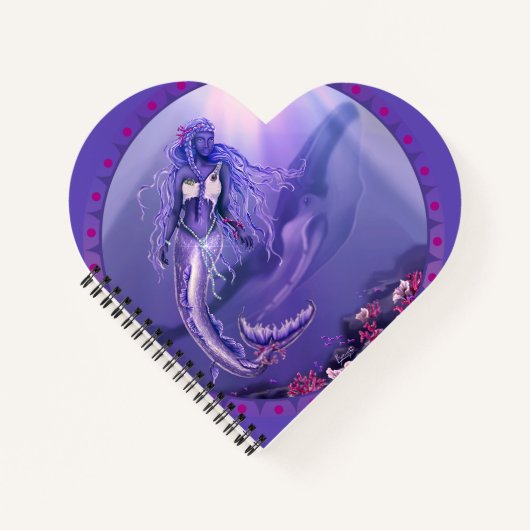 Lila Ocean Mermaid Notebook Notizblock (Vorderseite)