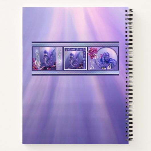Lila Ocean Mermaid Notebook Notizblock (Rückseite)