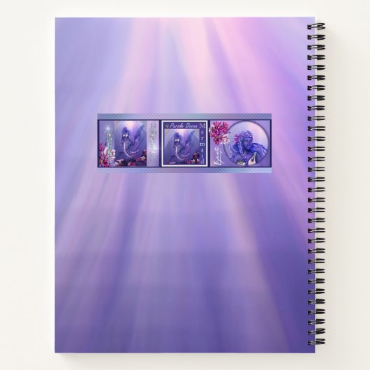 Lila Ocean Mermaid Notebook Notizblock (Rückseite)