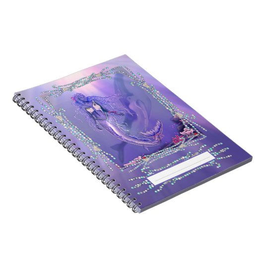 Lila Ocean Mermaid Notebook Notizblock (Rechte Seite)