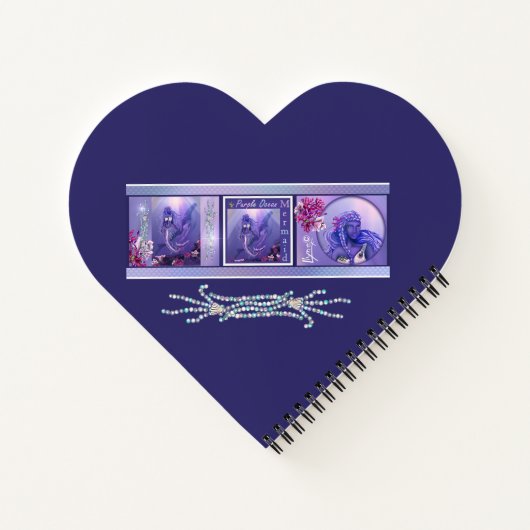 Lila Ocean Mermaid Notebook Notizblock (Rückseite)