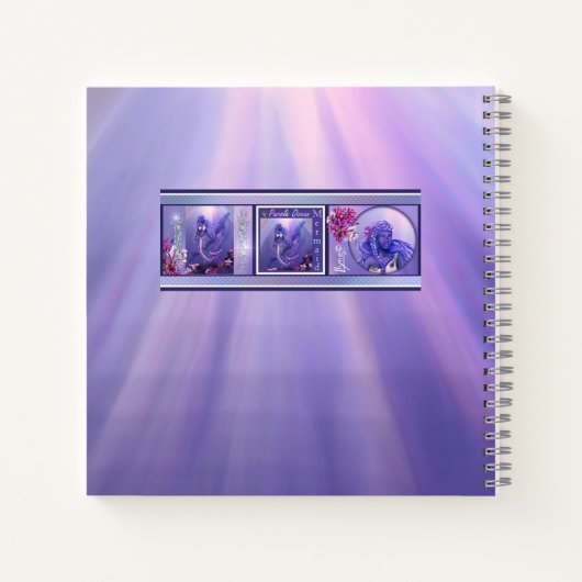 Lila Ocean Mermaid Notebook Notizblock (Rückseite)