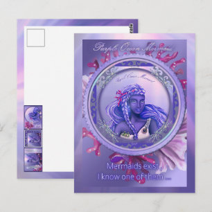 Lila Ocean Mermaid Postkarte