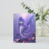 Lila Ocean Mermaid Postkarte (Stehend Vorderseite)