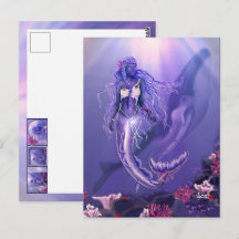 Lila Ocean Mermaid Postkarte