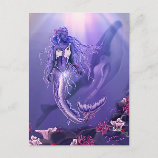 Lila Ocean Mermaid Postkarte (Vorderseite)