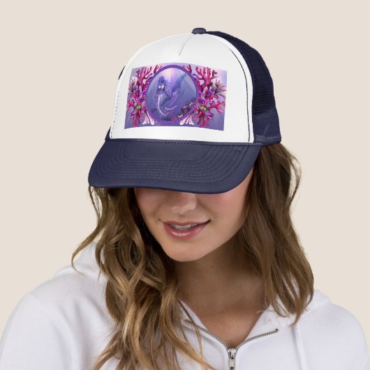 Lila Ocean Mermaid Trucker Hat Truckerkappe (Beispiel)