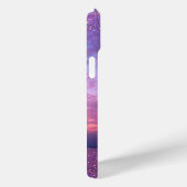 Lila Ocean Sunset Foto Confetti Name Skript Case-Mate iPhone Hülle (Rückseite / Rechts)