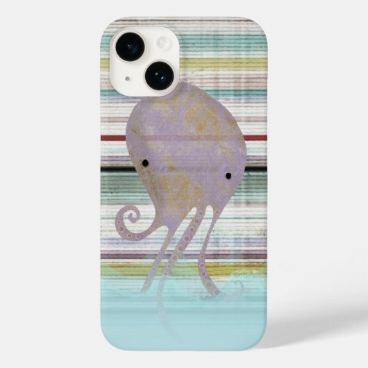 Lila Octopus-Fantasy-Wellen schwimmen Case-Mate iPhone Hülle (Rückseite)