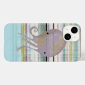 Lila Octopus-Fantasy-Wellen schwimmen Case-Mate iPhone Hülle (Rückseite (Horizontal))