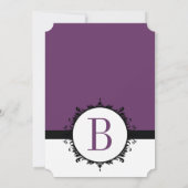 Lila oder beliebige Farbmonogramm-Hochzeiten Einladung (Rückseite)