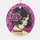 Lila oder farbenfroh keramik ornament (Links)