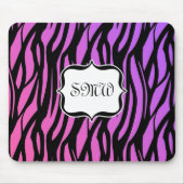 Lila oder rosa Zebrastreifen Monogramm Mousepad (Vorne)