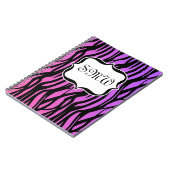 Lila oder rosa Zebrastreifen Monogramm Notizblock (Linke Seite)