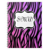 Lila oder rosa Zebrastreifen Monogramm Notizblock (Vorderseite)