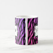 Lila oder rosa Zebrastreifen Monogramm Tasse (Mittel)
