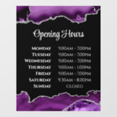 Lila Öffnungszeiten des Fensters Agate Fensteraufkleber (Blatt)