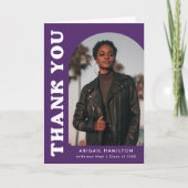 Lila Offset-Abschluss nach Foto 4 Dankeskarte (Vorderseite)