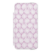 Lila ogee stripes Musterhintergrund Incipio iPhone Geldbeutel-Hülle (Folio Vorderseite)