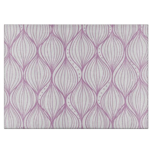 Lila ogee stripes Musterhintergrund Schneidebrett (Vorderseite)