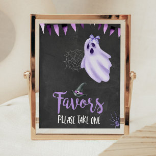 Lila Oh Blatt Geist Halloween Baby Geschenke Schil Poster