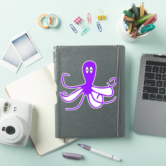 Lila Oktopus Aufkleber (iPad Hülle)