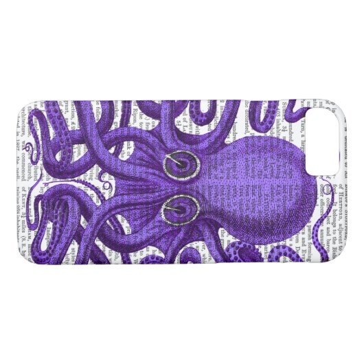 Lila Oktopus Case-Mate iPhone Hülle (Rückseite (Horizontal))
